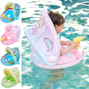 Flotador Inflable para Bebés y Niños Pequeños con Sombrilla y Asiento, Diseño de Dibujos Animados, para Piscina y Parque Acuático - Product Image 5