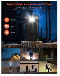 Banque d'alimentation solaire <span class=keywords><strong>26800</strong></span> mAh, best-seller en ligne, chargeur solaire avec 4 panneaux solaires et lampe torche LED - Product Image 6