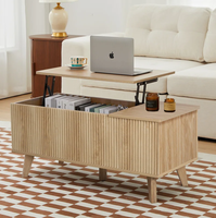 Table basse à dessus élévateur en bois avec rangement Meubles de salon durables Table à thé Ample espace de rangement Table basse élégante