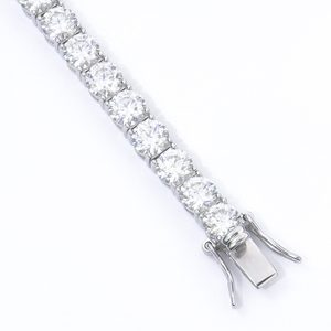 Custom Tennis Chain 5MM Round Brilliant Cut Moissanite Diamond Tennis <b>Bracelet</b> 925 Sterling Silver Women's edding Jewelry - Product Image 2