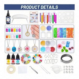 TOYSRUNNER UV Resin Kit Light DIY Jewelry Making Hard Transparent Epoxy Fast Curing Silicone <b>Molds</b> Pendants Keychains Glitter - Product Image 4