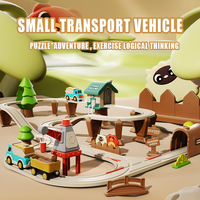Gran oferta, rompecabezas de riel DIY, juego de pista de carreras con ranura eléctrica, modelo educativo para niños, coches de bosque de ciudad ensamblados por juguetes para niños