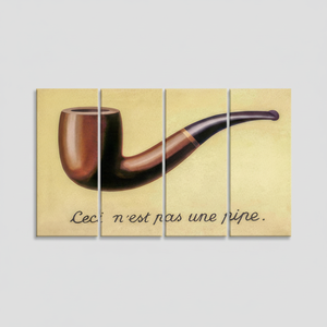 Arte en lienzo de filosofía surrealista: Impresión de Ceci nest pas une pipe, JUEGO DE 4 LIEGNTOS - Product Image 2