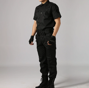 DF728  728 Uniformes de seguridad para hombres, trajes negros, camisas de manga corta y pantalones - Product Image 2