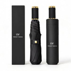 Wholesale Promo Business Gift Color Logo Outdoor Waterproof <b>Windproof</b> Uv-Proof Manual Trifold Foldable <b>Umbrella</b> - Product Image 1