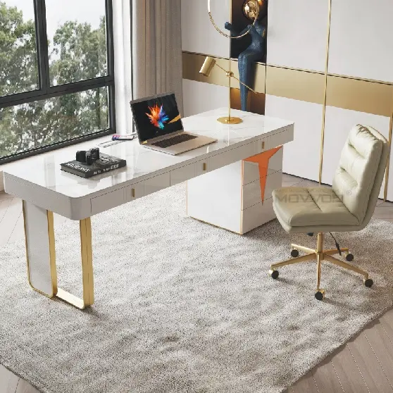 Rock slab light luxury Italy design simple desk home office