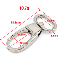 Ivoduff Accessoires Métalliques pour Sacs à Main : Mousqueton Pivotant à Gâchette pour Sangles de Sacs en Cuir, Ceintures et Sangles en Tissu