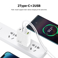 Chargeur de téléphone portable USB à charge rapide Smart PD 36W 5V 4A Prise murale universelle à charge 4 ports et 2 ports