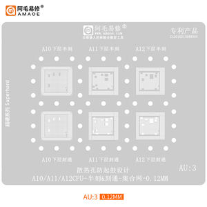 Amaoe แผ่นเหล็กเคลือบสำเร็จรูปขนาด0.12มม. สำหรับ A7 <span class=keywords><strong>iPhone</strong></span>/A8/A9/<span class=keywords><strong>A10</strong></span>/A11/A12/A13/A14ซ่อมซีพียู - Product Image 3