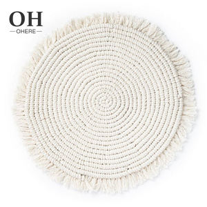 Tapis tissé à la main en fil <span class=keywords><strong>de</strong></span> coton, assiette <span class=keywords><strong>de</strong></span> chargeur, assiette pour le dîner et la salade, antidérapant, isolé, grande capacité <span class=keywords><strong>de</strong></span> m - Product Image 1