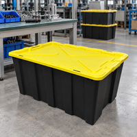 Bac de rangement robuste 150L en plastique PP, boîte organisatrice pour entrepôt, garage, coffre de voiture, déménagement