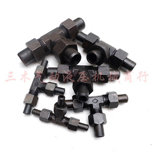 Hydraulic Tee Fitting <b>28mm</b> Carbon Steel High Pressure Welded Connector For Equipment - Product Image 2