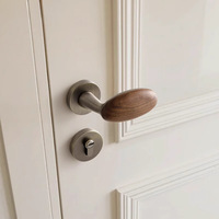 Serrure de porte magnétique silencieuse à commande tactile ambidextre, style moderne du milieu du siècle et chinois, en acier, pour portes en bois de chambre à coucher