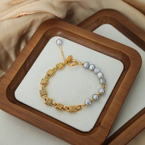 Junhong Jewelry's Stylish 18K Gold Stainless Steel Chain <b>Bracelet</b> Trendy Pearl Accessory for Women Inoxidable Fashion Jewelry - Product Image 3