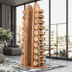 Haltères haut de gamme en acier inoxydable, luxe et puissance à la perfection, disponibles en bois de noyer, chêne cerisier et frêne. - Product Image 3