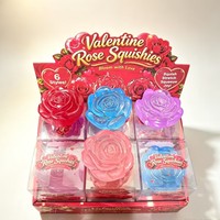 Jouet à presser tendance en forme de rose de la Saint-Valentin, transparent et moulable, pour un cadeau romantique et sensoriel de vacances