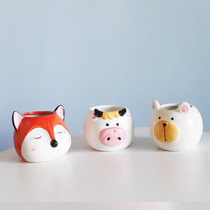 Cartoon Home Kindergarten piccola decorazione del bacino in vaso simpatico cucciolo di agnello animale succulento vaso per piante - Product Image 5
