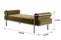 Banc de style Bauhaus, banc long design en acier inoxydable pour réception de café, magasin de vêtements et tabouret de bout de lit pour chambre