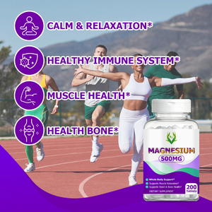 Factory Wholesale 500mg Magnesium Tablet Support Muscle Relaxation Promote Heart Health Magnesium <b>Supplement</b> Bone Support Tablet - Product Image 6