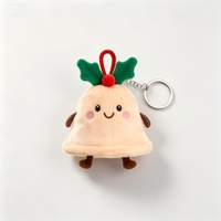 Porte-clés en peluche personnalisé de Noël avec rembourrage en coton PP, design doux, styles variés, breloque de sac de Noël pour cadeau d'anniversaire