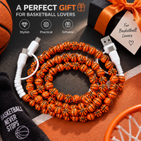 Câble de charge USB Type C 4 en 1 pour téléphone, avec perles de basket-ball, multi-charge, transfert de données, cadeau pour les fans de sport