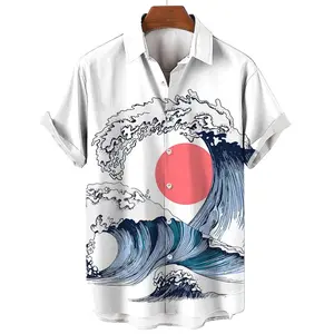 Wholesale Summer New Top Quality Vintage Printing Hawaiian Shirt Men Shirt Flower Shirts For Men