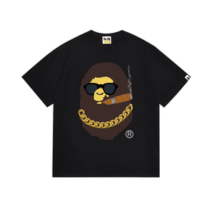 <span class=keywords><strong>Camiseta</strong></span> de punto de algodón 100% de 280 g para <span class=keywords><strong>hombre</strong></span>, cuello redondo, <span class=keywords><strong>manga</strong></span> corta, corte regular, con estampado de logotipo de dibujos animados de mono, 1.5 Formal - Product Image 6
