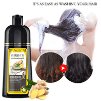 Shampoo colorant permanent au gingembre noir, extraits naturels de plantes, huile d'argan, couvre les cheveux gris, qualité salon, pour tous types de cheveux