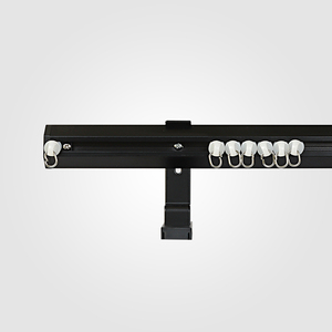 KYOK Modern Matte Black Home Office <b>Curtain</b> Rail Set-<b>Heavy</b>-Load Aluminum Track with Rollers Bulk Wholesale - Product Image 4