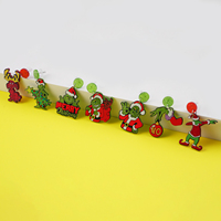 Boucles d'oreilles Grinch de vacances de Noël Sparkle Green Glitter Boucles d'oreilles géométriques percées Ornement Boucles d'oreilles Meilleur cadeau de Noël pour les fêtes