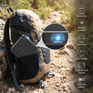 El Sistema Operativo multimedia P30 1080P más pequeño del mundo, altavoces integrados y <span class=keywords><strong>batería</strong></span> de tiro corto, Mini proyector LED DLP de bolsillo para viajes y camping - Product Image 2