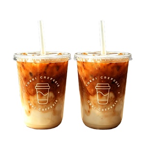 Wholesale Custom Logo 16oz 20oz Disposable PET Plastic Cups with U Shape Dome Lid for <b>Bubble</b> <b>Boba</b> Milk Tea Coffee Beverage - Product Image 3