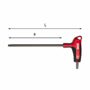 Llave hexagonal de 280 mm de longitud con mango rojo para trabajos de precisión - Product Image 1