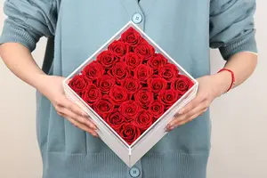 Fleurs décoratives Saint Valentin Cadeau Immortel Infinity Eternal Forever Stabilized Préservé Roses Box