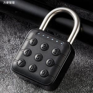 Smart <b>Padlock</b> Electronic Combination Lock Zinc Alloy Rectangular Body 6mm Shackle For Locker Cabinet Security - Product Image 1