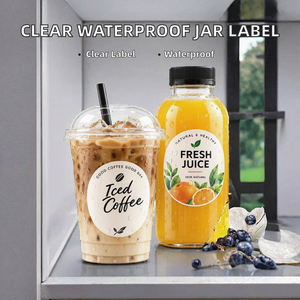 Étiquettes autocollantes personnalisées en PVC transparent pour bocaux, étiquettes transparentes imperméables pour bouteilles, pour l'emballage alimentaire et des boissons - Product Image 2