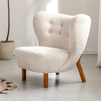 Fauteuil individuel haut dossier en laine d'agneau personnalisé, confortable, en tissu, pour la maison, l'appartement, l'hôtel, le salon