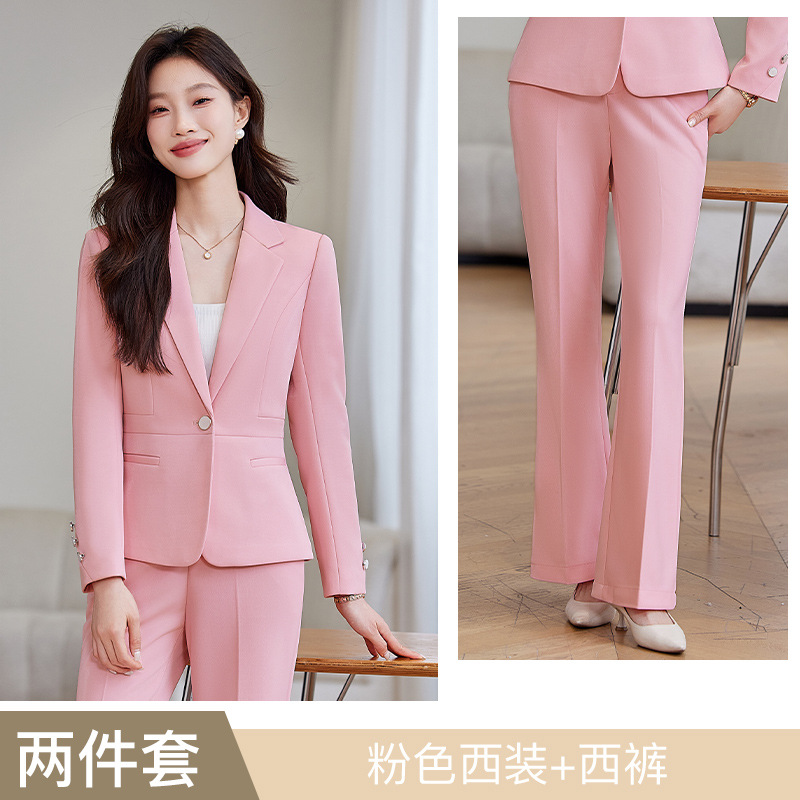 Pink suit with flared pants