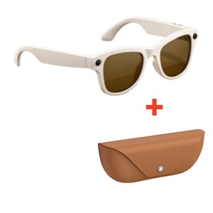 M02 Smart Ai <b>Glasses</b> 13Mp Camera Bluetooth Music Player With Leather <b>Case</b> And Charging Cable - Product Image 4