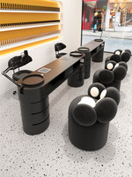 Zhongmin Yunshang - Ensemble de mobilier de salon commercial de style gothique en bois, table de manucure, chaise, rangement, plateau en marbre
