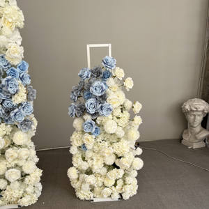 Arco di <span class=keywords><strong>fiori</strong></span> artificiali personalizzato con sfondo di <span class=keywords><strong>fiori</strong></span> di vendita caldo per cerimonia di decorazione di nozze all'aperto artificiale - Product Image 4