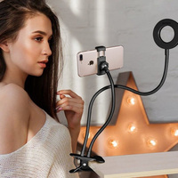 Ring Light Mini Universal USB Murah 2020, Penjepit Ponsel Kecil, Penyangga Handphone, Lampu Selfie LED
