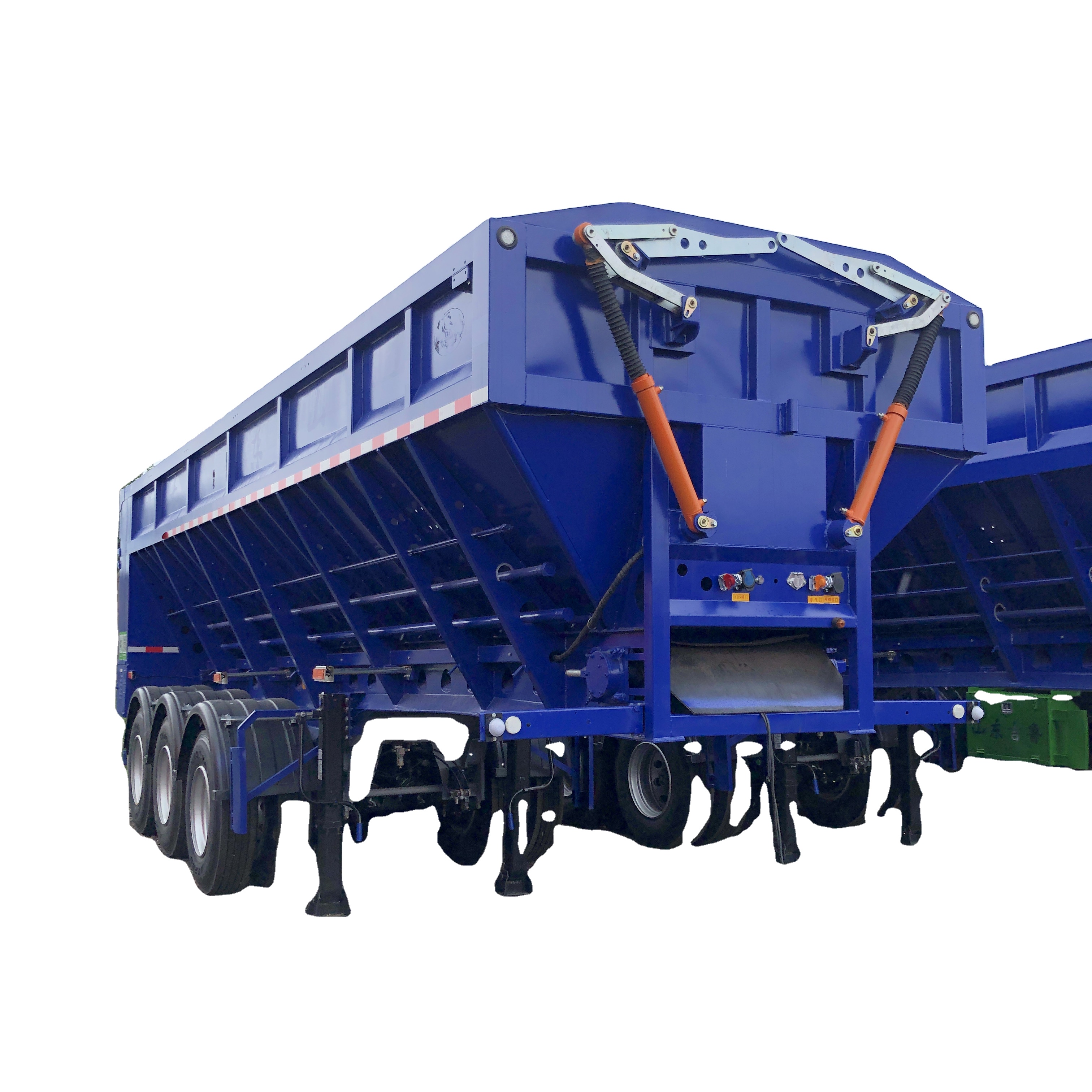 Trailers Hydraulic Cylinder 3 4 Axle 35 40 cubic meter U Shape Dump Tipping Tipper Semi Trailer Truck