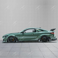 Untuk BMW G82 M4 2021-2026 Upgrade AD Style Wide Body Kit Serat Karbon Kering Bumper Depan Side Skirt Diffuser Belakang Over Fender