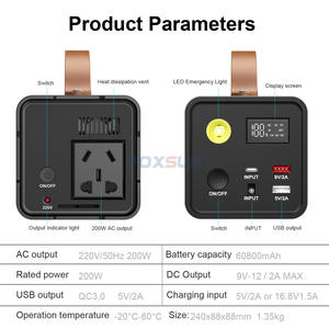 Générateur solaire d'extérieur <span class=keywords><strong>pour</strong></span> la maison <span class=keywords><strong>Batterie</strong></span> au lithium <span class=keywords><strong>pour</strong></span> le <span class=keywords><strong>camping</strong></span> 170W 20Ah <span class=keywords><strong>Batterie</strong></span> d'extérieur <span class=keywords><strong>pour</strong></span> centrale électrique Armoire d'extérieur - Product Image 6