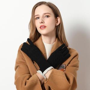 <span class=keywords><strong>Gants</strong></span> d'hiver tricotés chauds pour femmes, 100% <span class=keywords><strong>laine</strong></span> mérinos, Logo personnalisé, <span class=keywords><strong>gants</strong></span> de luxe en <span class=keywords><strong>laine</strong></span> tricotée - Product Image 3