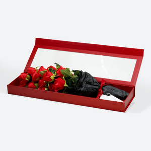 Premium <b>Empty</b> Red Color Rigid Magnetic Closure Flower Retail Packaging <b>Gift</b> <b>Boxes</b> with Lid - Product Image 5