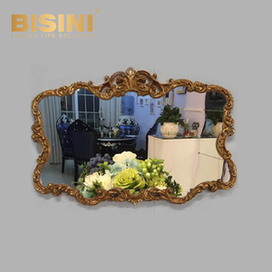 <span class=keywords><strong>Espejo</strong></span> de Pared de Resina Dorada Hecho a Mano, Diseño <span class=keywords><strong>Barroco</strong></span> Europeo Vintage para Decoración de Sala de Estar y Dormitorio de Lujo - Product Image 1