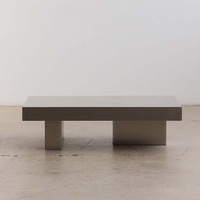 Table basse rectangulaire moderne et minimaliste en acier inoxydable, style luxe léger, design haut de gamme, modèle créatif, mobilier de maison