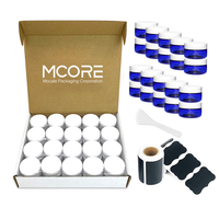 Emballage de soins de la peau cosmétiques de luxe pots transparents contenant de gommage au beurre de corps cosmétique pots de crème en plastique pour animaux de compagnie vides avec couvercles
